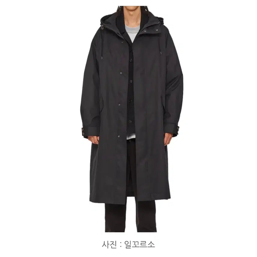 [BUNJANG] Il Corso 3LAYER Hooded Rain Jacket / 일꼬르소 블랙 오버핏 3LAYER 후드 레인점퍼 100size