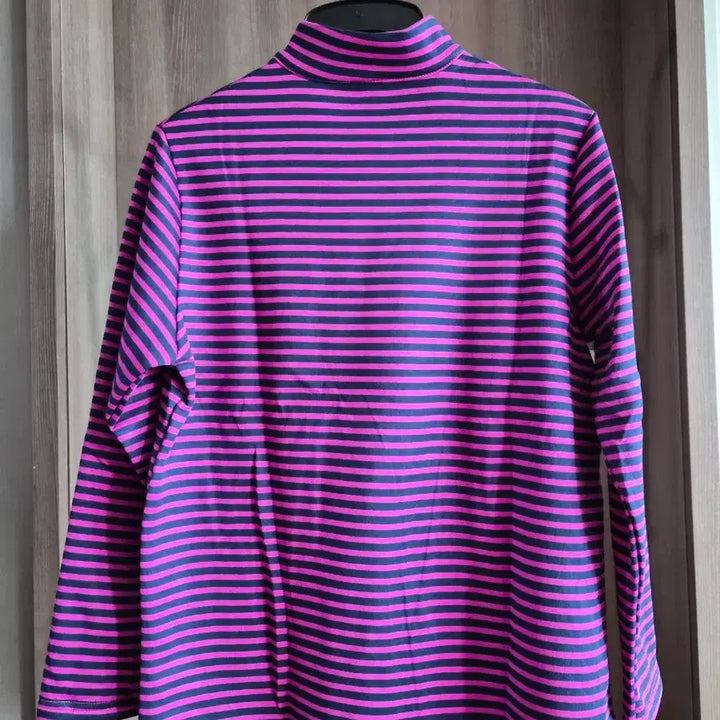 [BUNJANG] Women's Purple Stripe Half-Zip XL / (새상품)퍼플 스트라이프 여성 반집업 XL