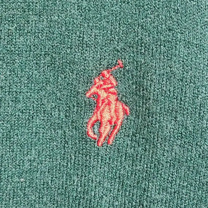 [BUNJANG] Ralph Lauren Polo Green Pocket V-neck Cardigan / (L) 랄프로렌 폴로 가디건 녹색 포켓 브이넥 캐주얼