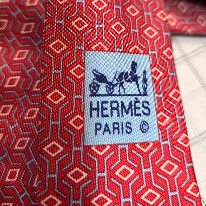 [BUNJANG] Hermes Pattern Silk Tie / 에르메스 패턴 실크 넥타이
