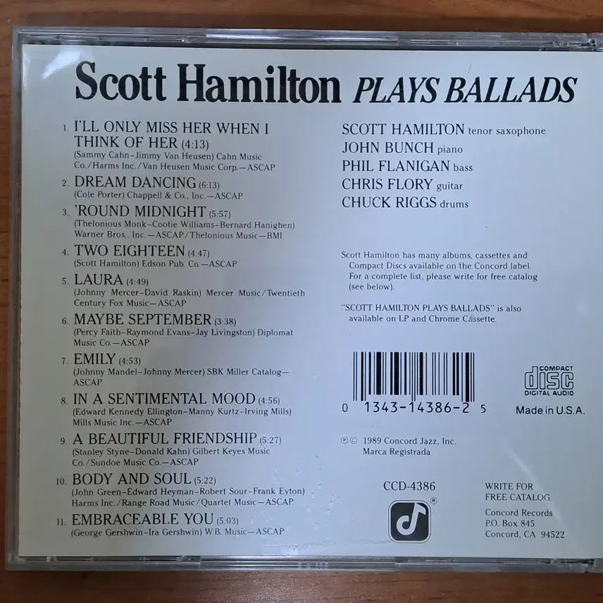 [BUNJANG] Scott Hamilton Plays Ballads Album / Scott Hamilton - Plays Ballads