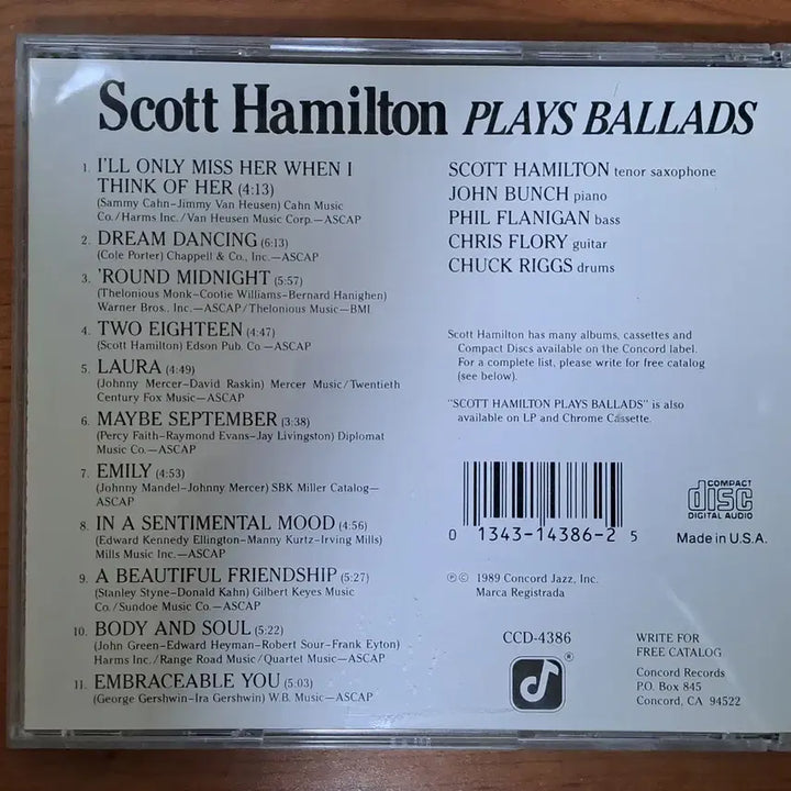 [BUNJANG] Scott Hamilton Plays Ballads Album / Scott Hamilton - Plays Ballads