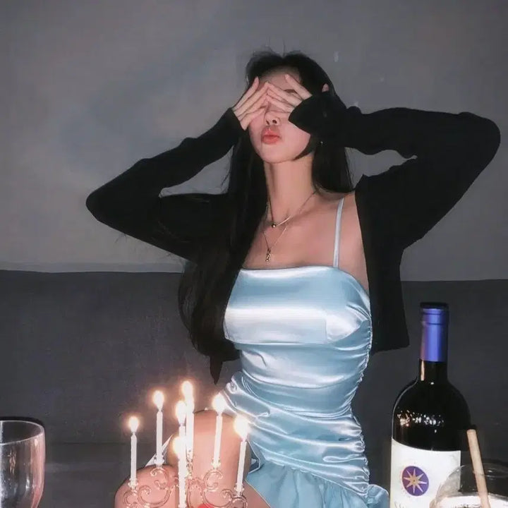 [BUNJANG] None Pleated Mini Dress Mint (Size M) / 페일제이드 셔링 미니 드레스 원피스 민트 M