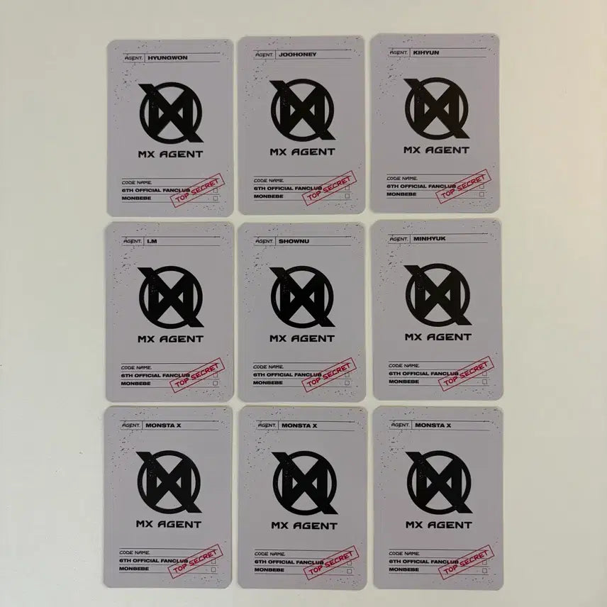 몬스타엑스 포토카드 9장 (탑홀더 제공)