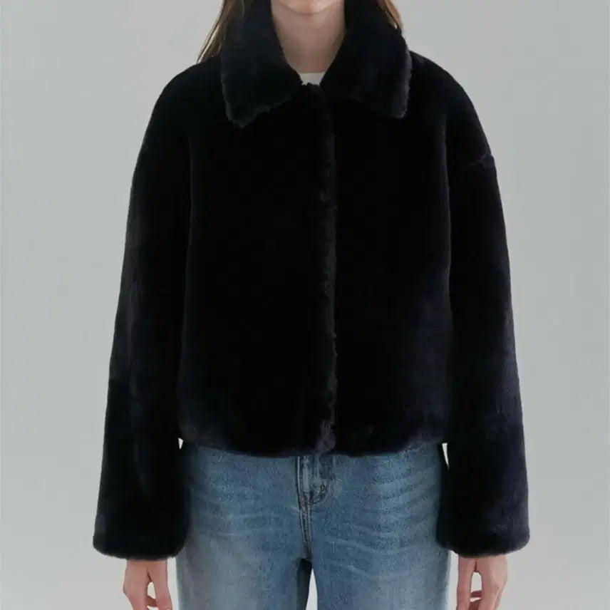[BUNJANG] Current Fur Jacket (Navy) / 커렌트 퍼자켓(네이비)