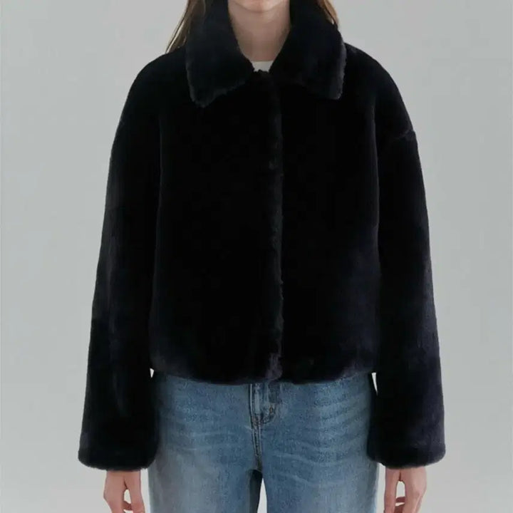 [BUNJANG] Current Fur Jacket (Navy) / 커렌트 퍼자켓(네이비)