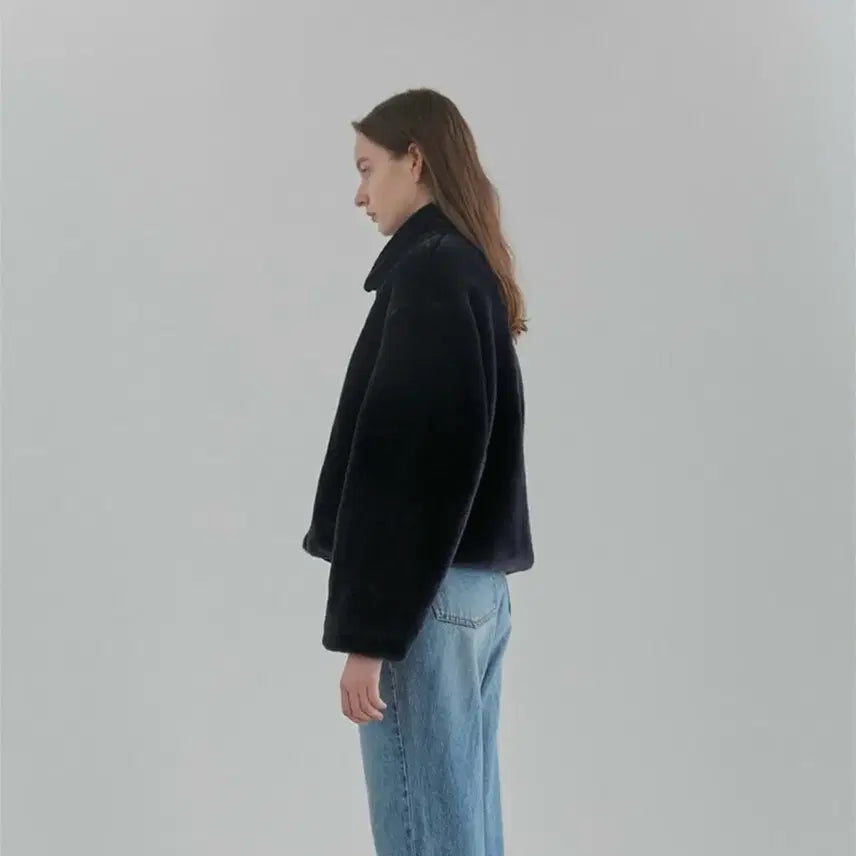 [BUNJANG] Current Fur Jacket (Navy) / 커렌트 퍼자켓(네이비)