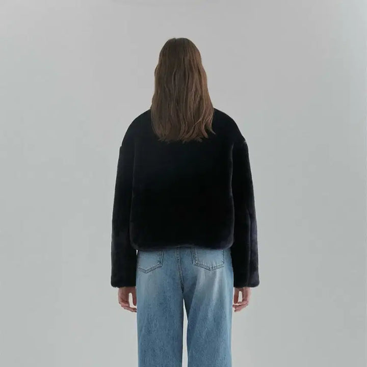 [BUNJANG] Current Fur Jacket (Navy) / 커렌트 퍼자켓(네이비)