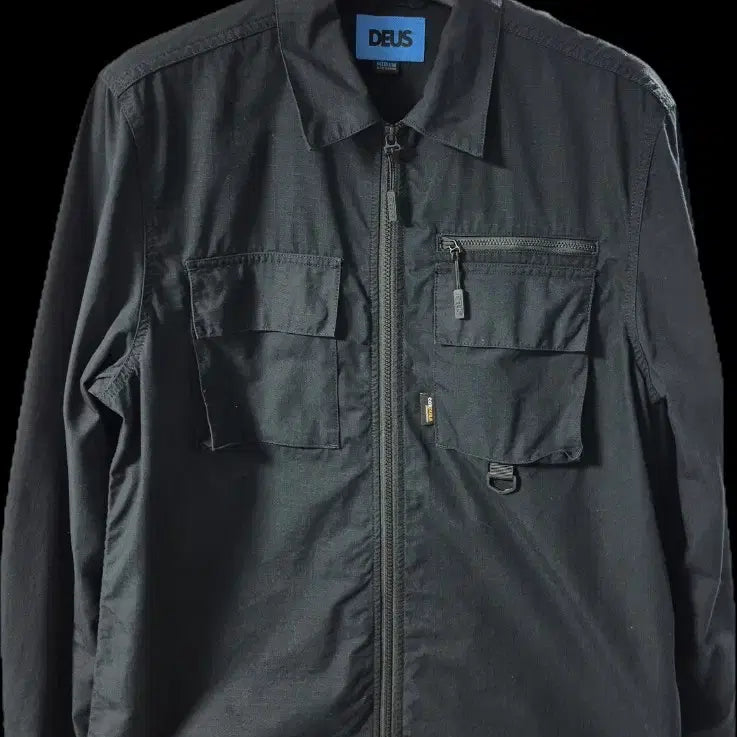 [BUNJANG] Deus Ex Machina Black Zip-Up Shirt / [M]데우스 엑스 마키나 블랙 집업 셔츠