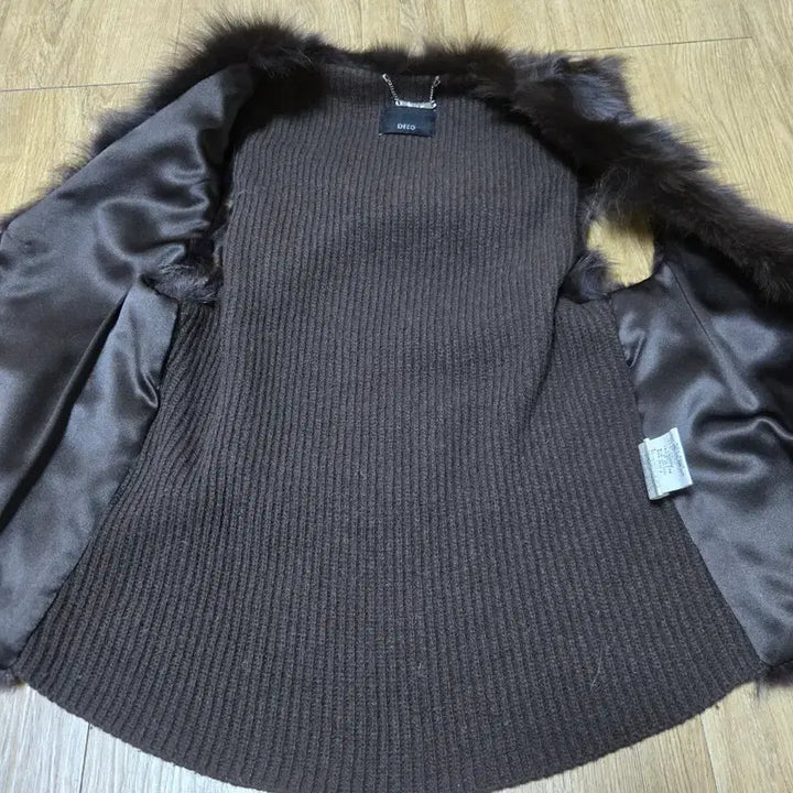 [BUNJANG] Real Fox Knit Vest / 미사용  테코. 리얼 폭스  니트 배색 조끼. 다크브라운