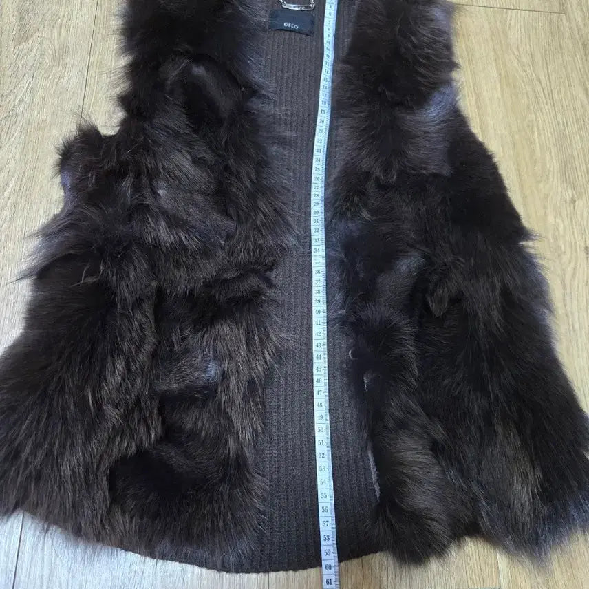 [BUNJANG] Real Fox Knit Vest / 미사용  테코. 리얼 폭스  니트 배색 조끼. 다크브라운