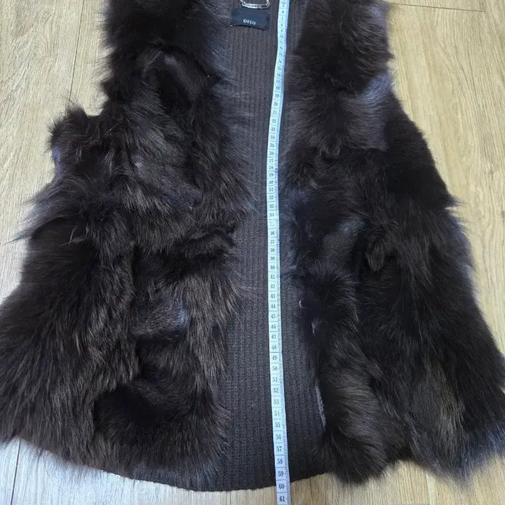 [BUNJANG] Real Fox Knit Vest / 미사용  테코. 리얼 폭스  니트 배색 조끼. 다크브라운