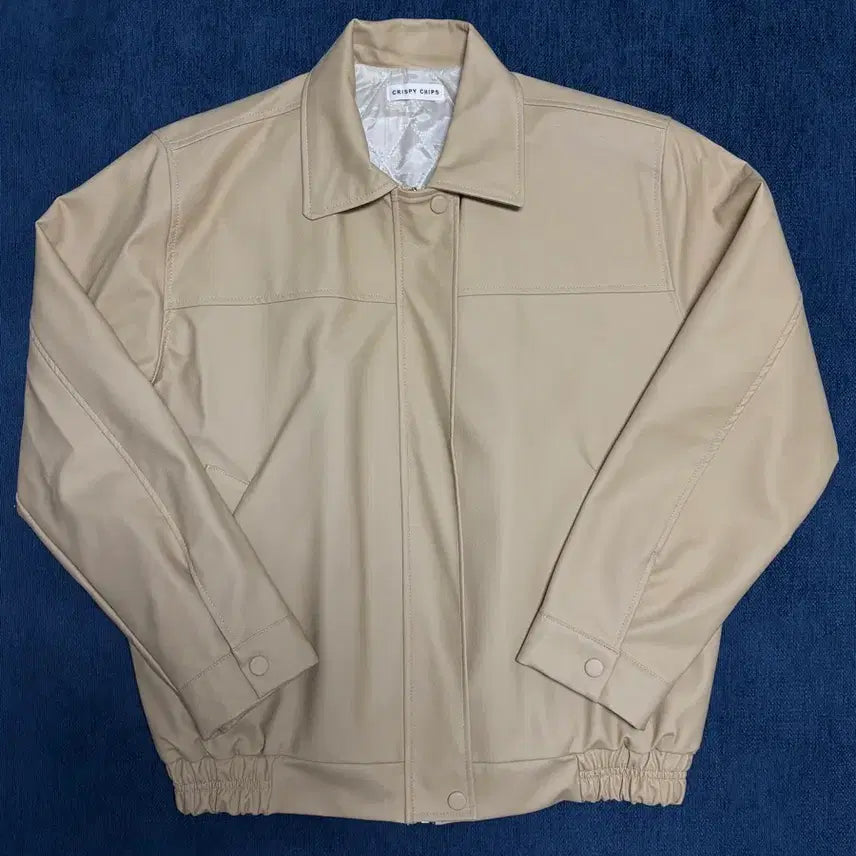 [BUNJANG] Crispy Chips Ivory Leather Jacket / (새상품) 크리스피칩스 아이보리 레더 자켓