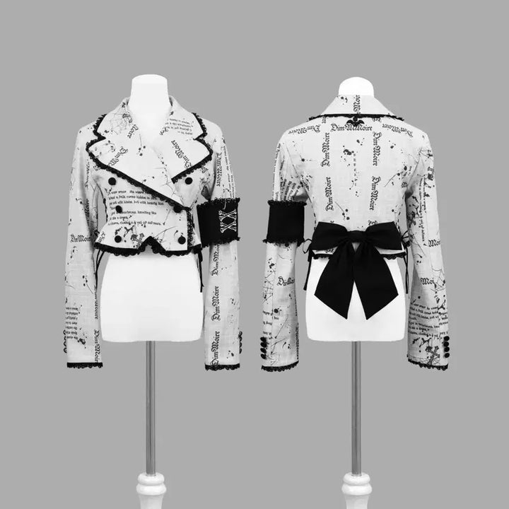 [BUNJANG] Dimmoire Ribbon Jacket & Beret Set / 딤모아르 리본 자켓+베레모 set / 지뢰계 고딕 레플렘 Dimmoire