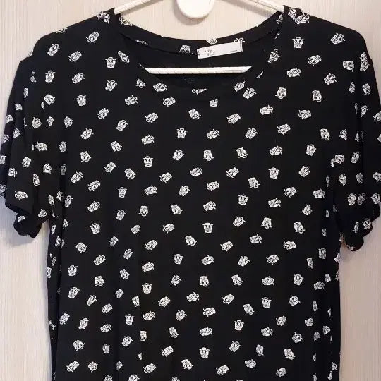 [BUNJANG] Owl Modal Black Short Sleeve / 부엉이 모달 블랙 반팔