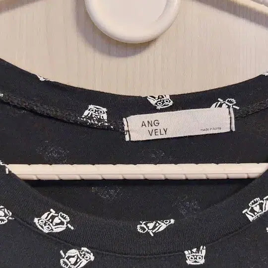 [BUNJANG] Owl Modal Black Short Sleeve / 부엉이 모달 블랙 반팔