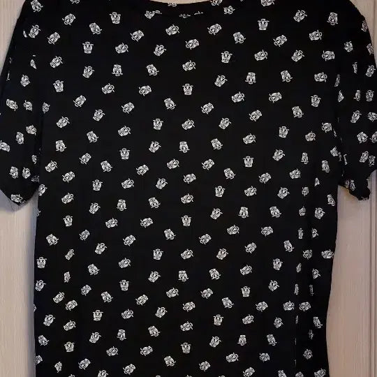 [BUNJANG] Owl Modal Black Short Sleeve / 부엉이 모달 블랙 반팔