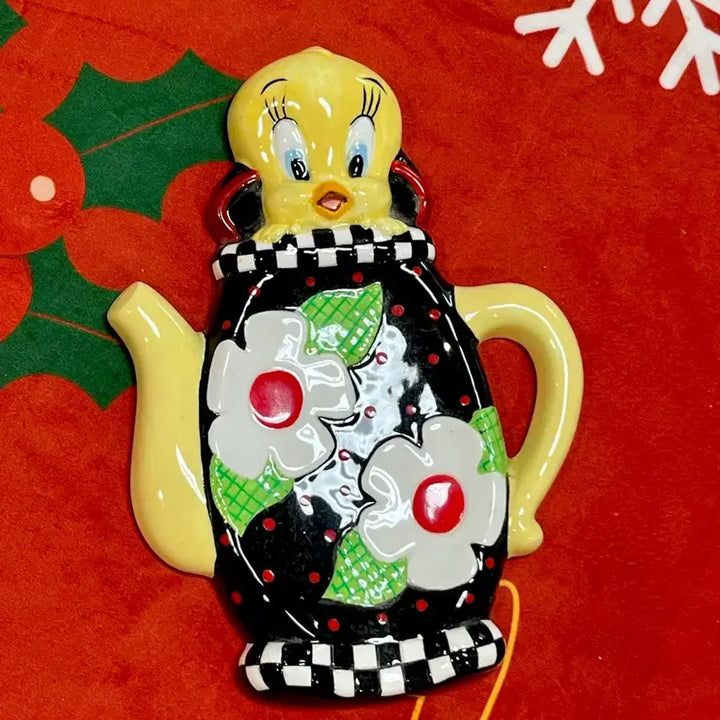 [BUNJANG] Tweety Doggy Teacup and Tray Set / 레어) 루니툰즈 트위티 도기 찻잔 트레이