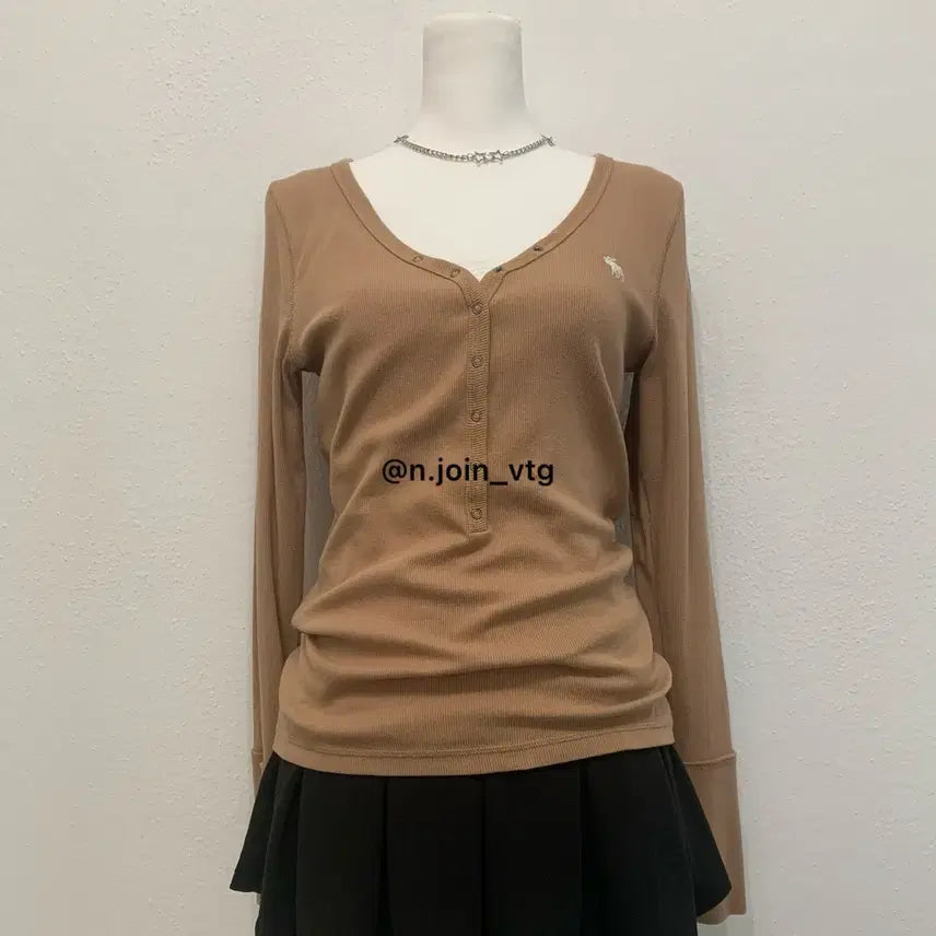 [BUNJANG] Long Sleeve / 아베크롬비 헨리넥 연브라운 롱슬리브 홀리스터 긴팔