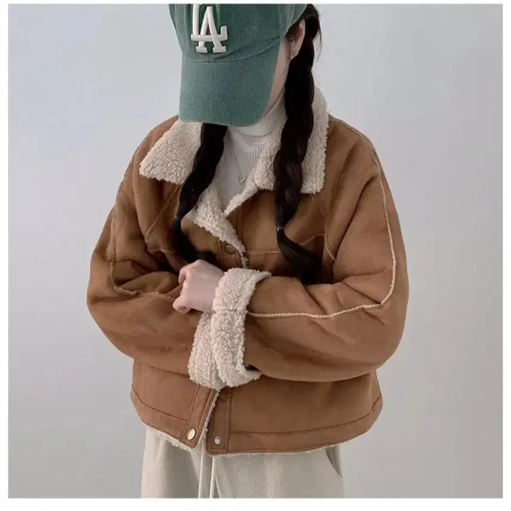 [BUNJANG] Suede Mustang Jacket Brown / 스웨이드 무스탕 자켓 브라운