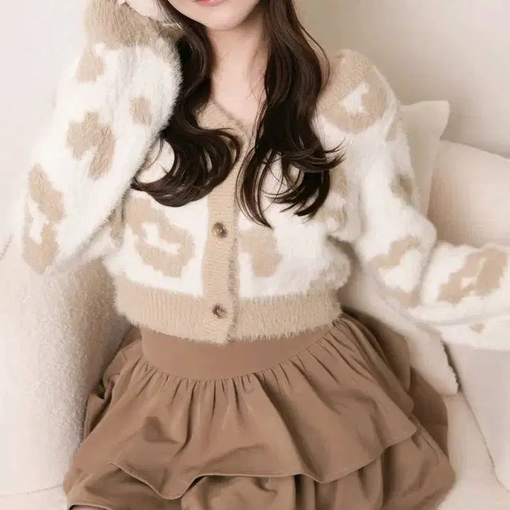 [BUNJANG] No Group/Member Information. / 립서비스 호피 가디건 세트 스나이델앤드마리스나계다리치에블린그레일랜디리젝시