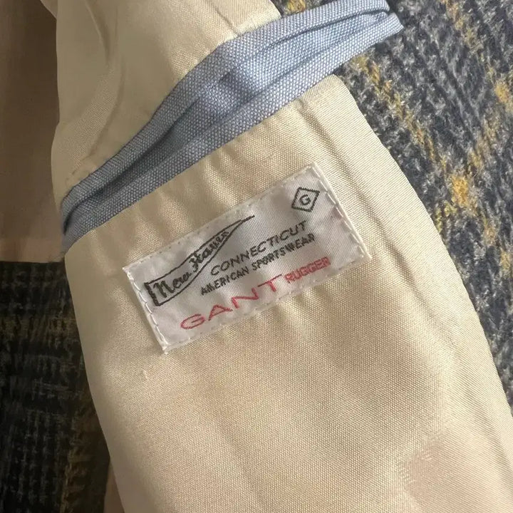 [BUNJANG] Gant Tweed Checkered Jacket / Gant 간트 체크무늬 트위드 남성 자켓