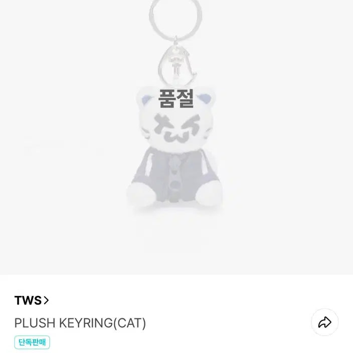 미개봉 새상품 TWS 투어스 1주년 투냥이 플러시키링