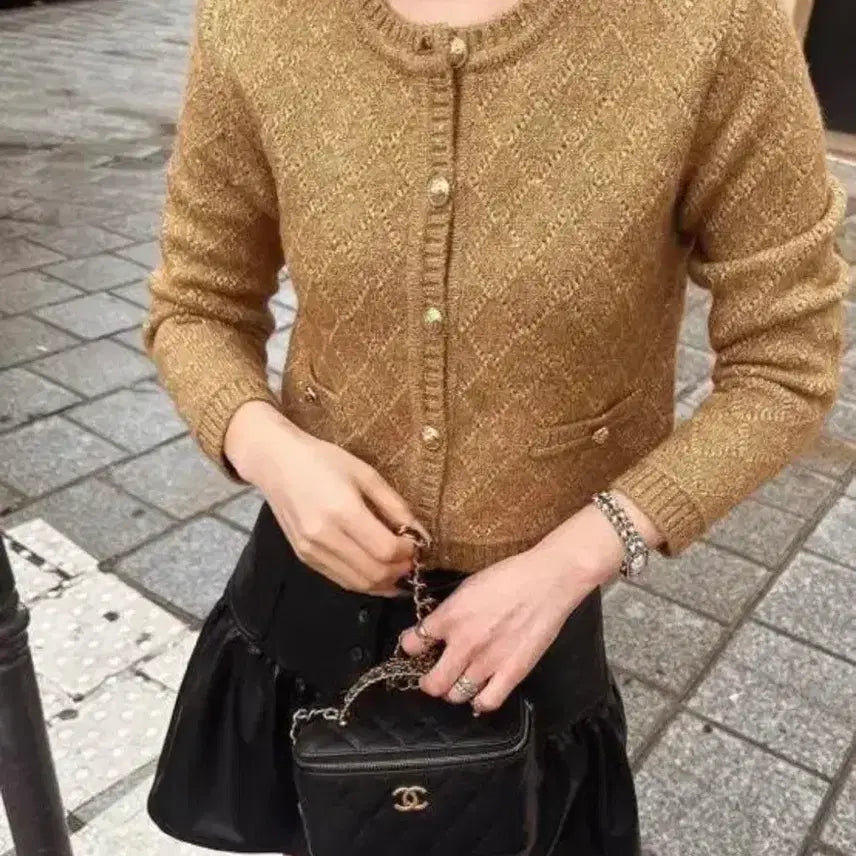 [BUNJANG] The Rose 24k Gold Sequin Cardigan / 더로랑 펄 시퀸가디건 24k 골드 m사이주