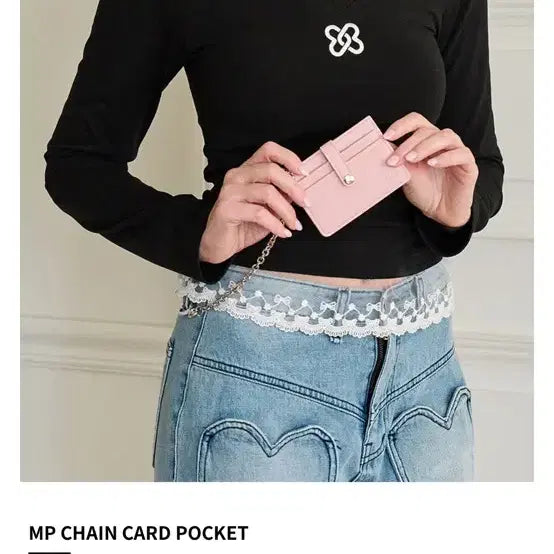 [BUNJANG] Mad Pink Chain Card Holder - Pink / 매드핑크 체인 카드지갑 핑크 새상품