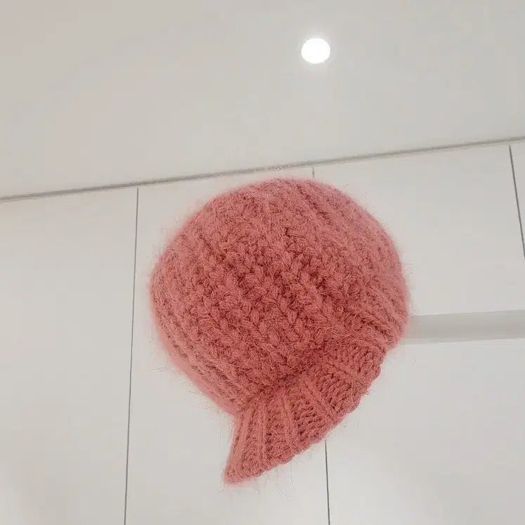 [BUNJANG] Angora Knit Cap / 앙고라 털모자 니트캡 털실모자 분홍색