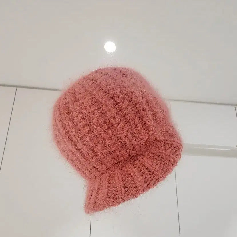 [BUNJANG] Angora Knit Cap / 앙고라 털모자 니트캡 털실모자 분홍색