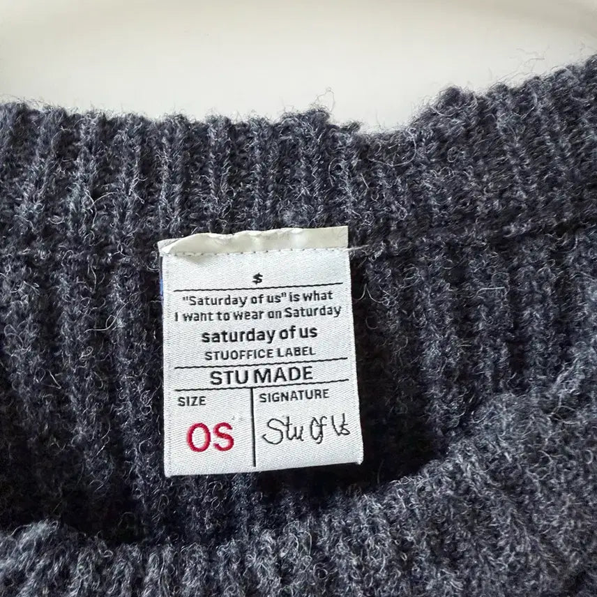 [BUNJANG] STU Distorted Knit Charcoal / [마지막 가격] STU 디스트로이드 니트 차콜