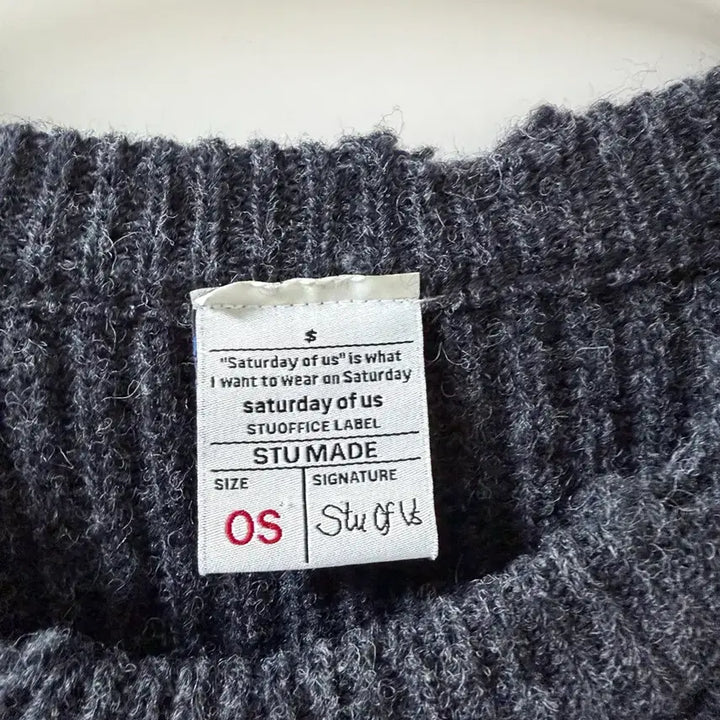 [BUNJANG] STU Distorted Knit Charcoal / [마지막 가격] STU 디스트로이드 니트 차콜