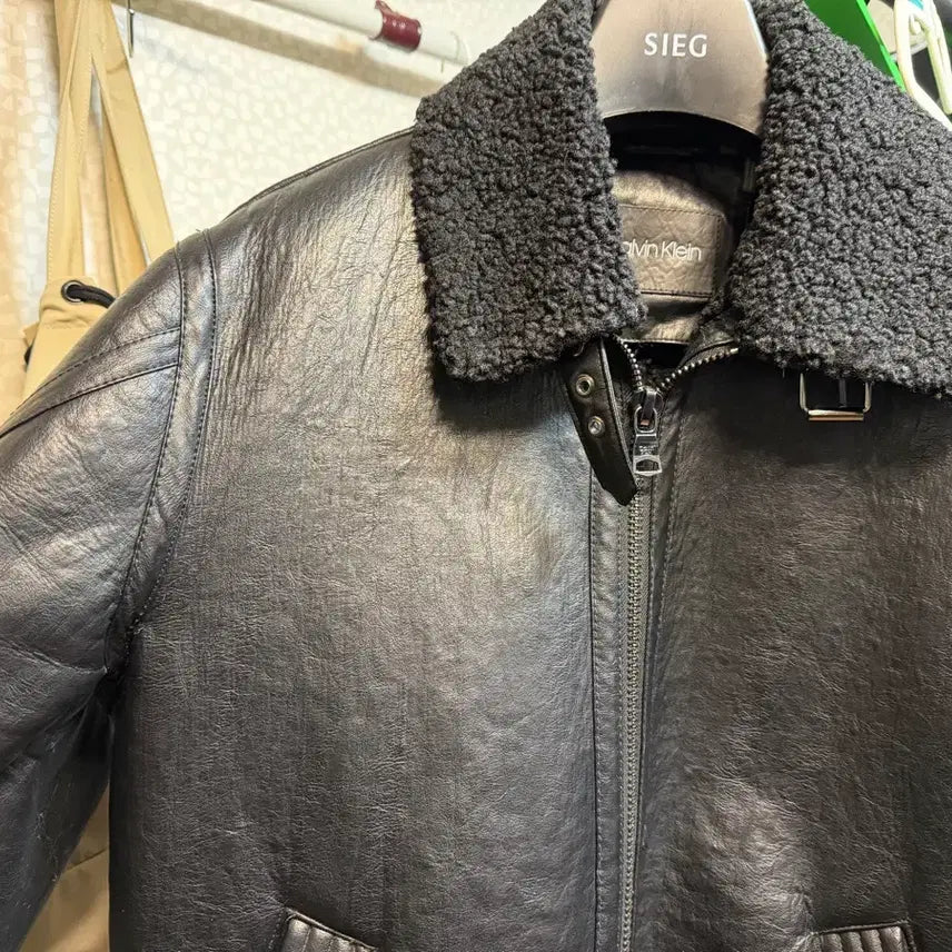 [BUNJANG] Calvin Klein Black Mouton Jacket / Ck캘빈클라인 블랙 무스탕 자켓