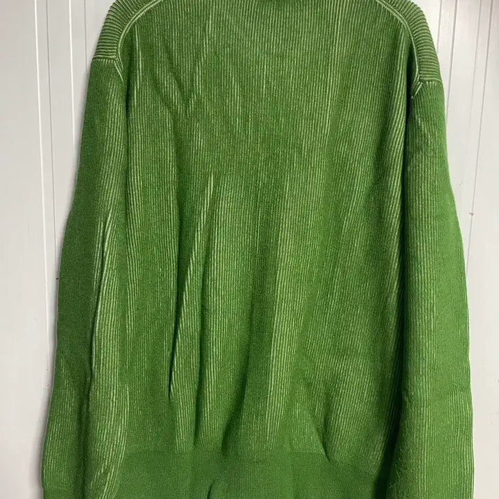 [BUNJANG] LeMadr Two-Tone Button Collar Knit Lime / 르마드 투톤 단추 카라 니트/라임