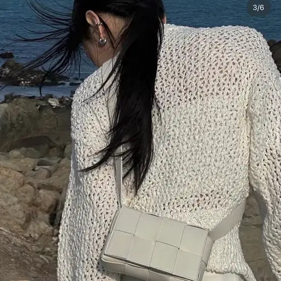 [BUNJANG] Trimingbird Net Zip-up Knit (Ivory) / 트리밍버드 Net Zip-up Knit (Ivory)