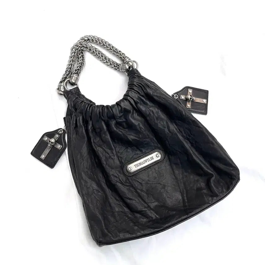 [BUNJANG] THOMAS WYLDE Gothic Skull Leather Shoulder Bag / 토마스와일드 고딕 스컬 레더 백