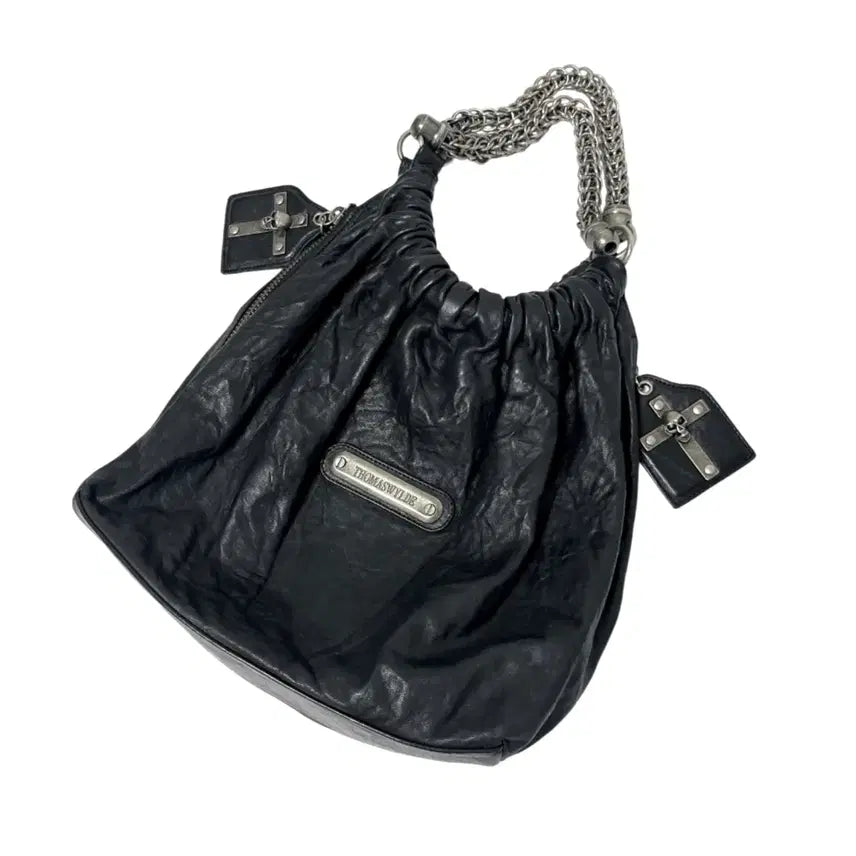 [BUNJANG] THOMAS WYLDE Gothic Skull Leather Shoulder Bag / 토마스와일드 고딕 스컬 레더 백