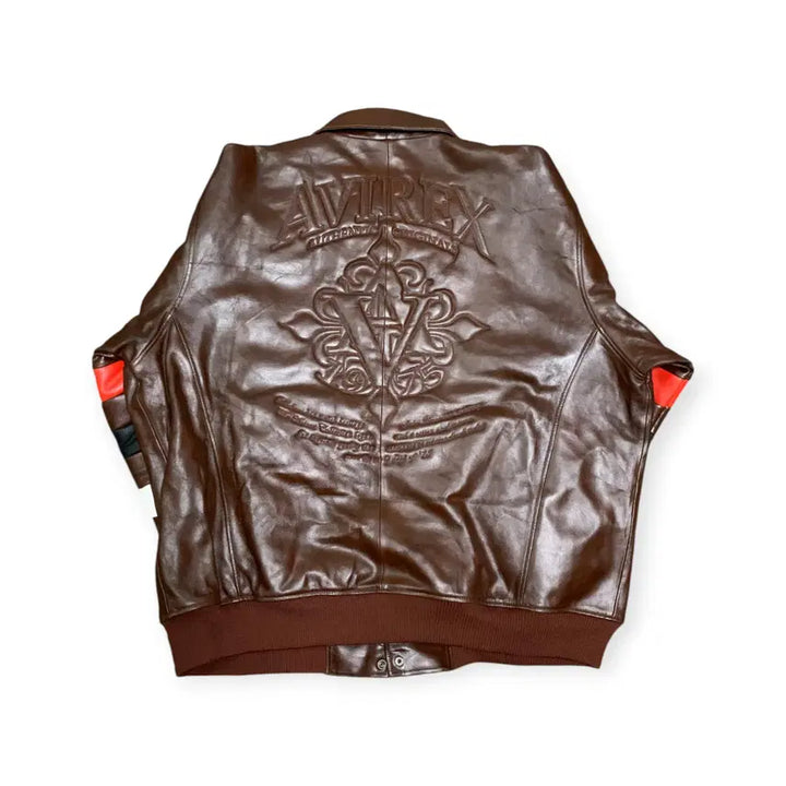 [BUNJANG] AVIREX Leather Jacket / 3XL)아비렉스 AVIREX 가죽자켓 리얼레더 브라운레더 갈색 레더자켓