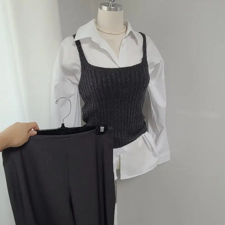 [BUNJANG] New Knit Zip-up Set / 새-니트 집업set