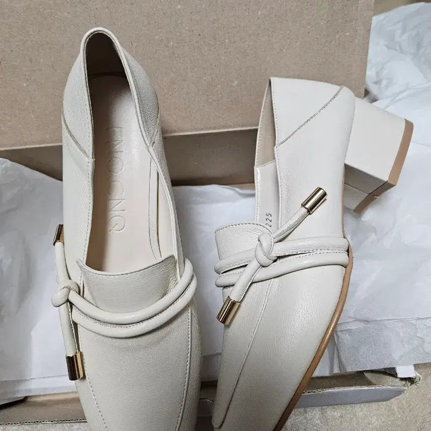 [BUNJANG] FNQCNQ Ivory Leather Loafers 225 / (새상품) 가죽 수제화 로퍼 225