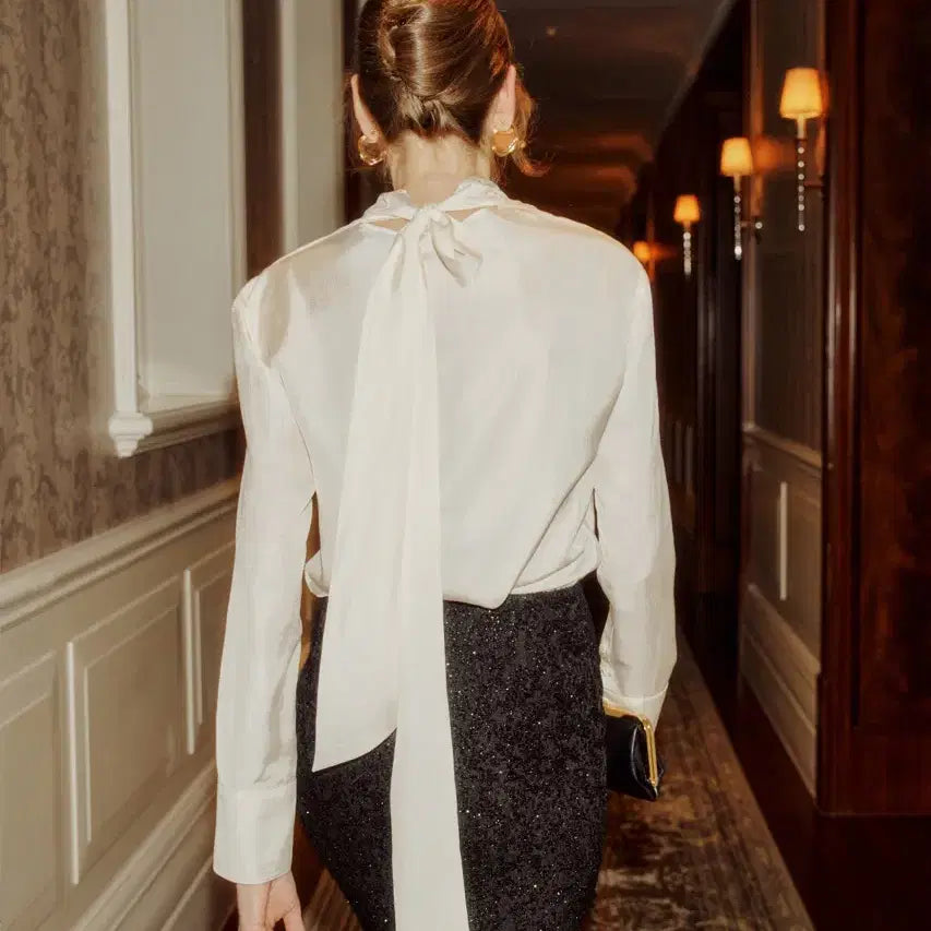 [BUNJANG] Elborn Aren Drape Blouse Cream / 엘보른 Aren Drape Blouse 크림 새상품