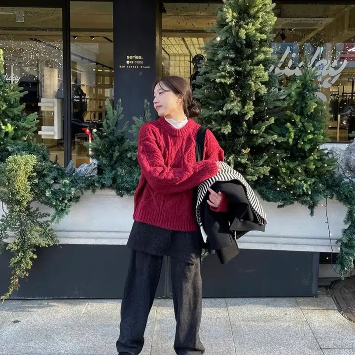 [BUNJANG] Red Velvet Wendy Cable Knit Sweater / 뮤어리 웬디 케이블 니트