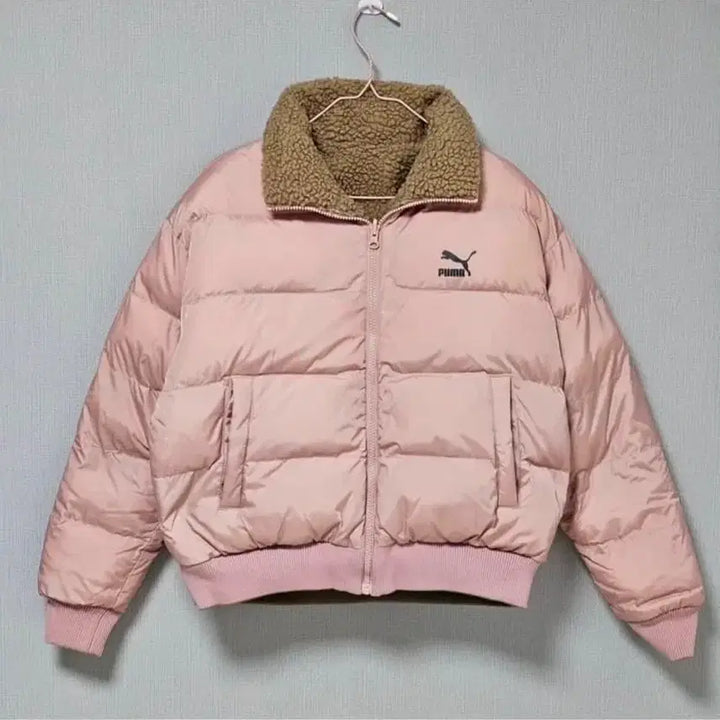 [BUNJANG] Puma Pink Reversible Puffer Jacket / 퓨마 핑크 뽀글이 리버시블 패딩