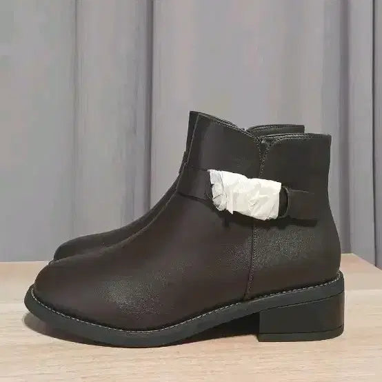 [BUNJANG] Esquire Ankle Boots 4cm (230) - Brown / 에스콰이어 인조가죽 앵클부츠 4cm 230사이즈 새제품