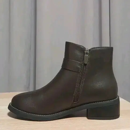 [BUNJANG] Esquire Ankle Boots 4cm (230) - Brown / 에스콰이어 인조가죽 앵클부츠 4cm 230사이즈 새제품