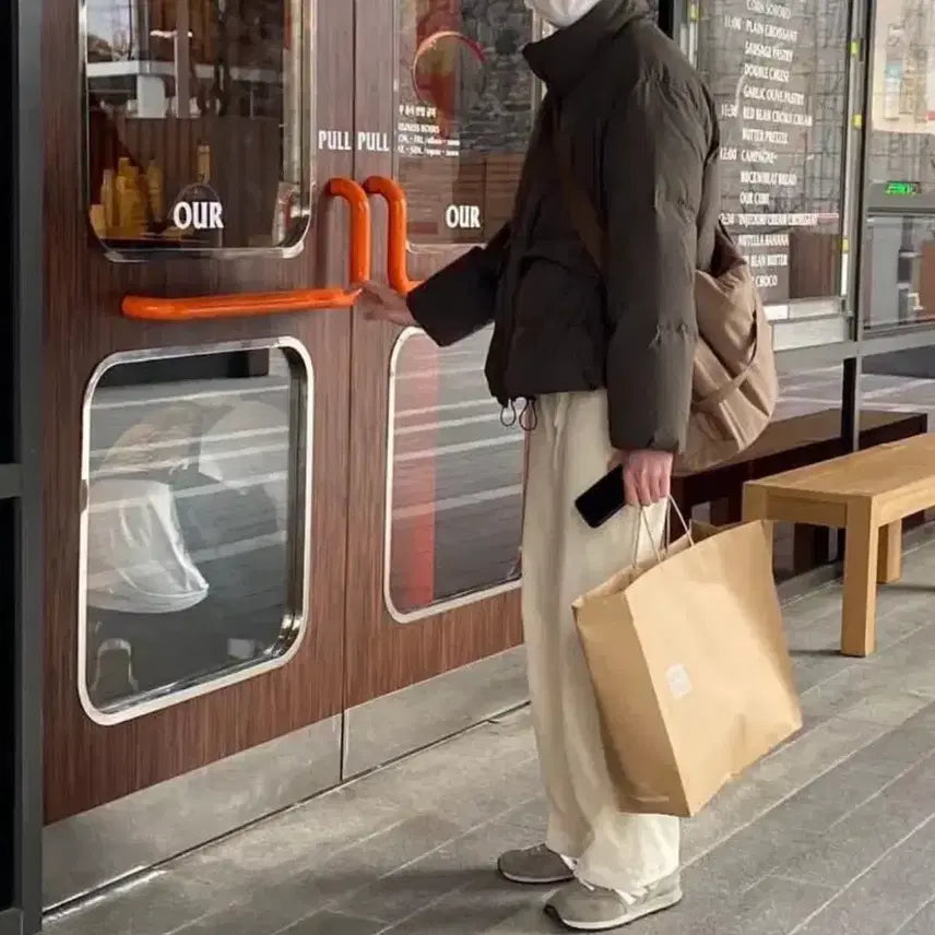 [BUNJANG] COS Puffer Jacket Dark Brown 44 / 코스 푸퍼 패딩 다크브라운 44 (105)