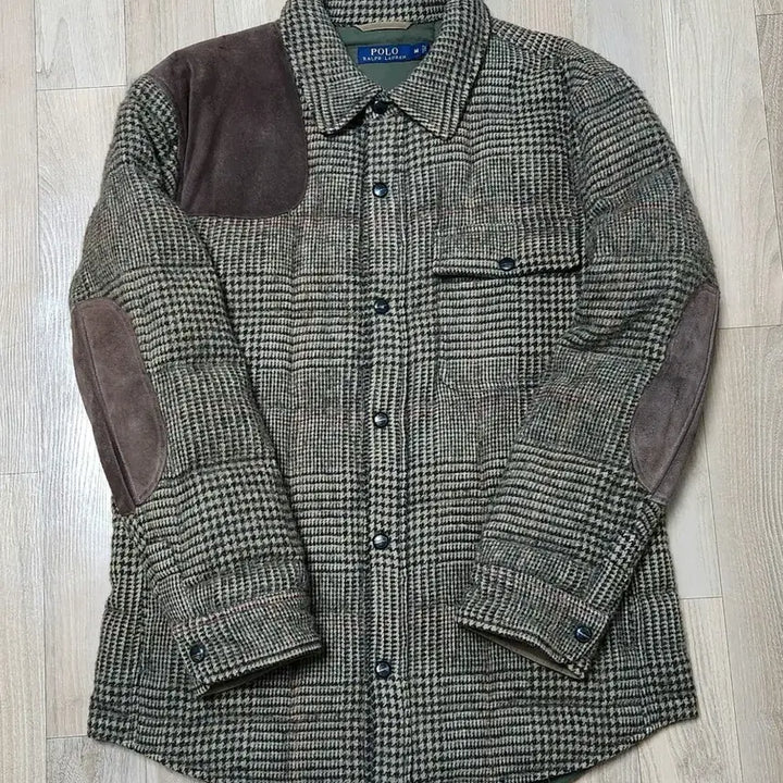 [BUNJANG] Polo Suede Patch Wool Down Jacket M / 폴로 스웨이드 패치 울 다운 자켓 M