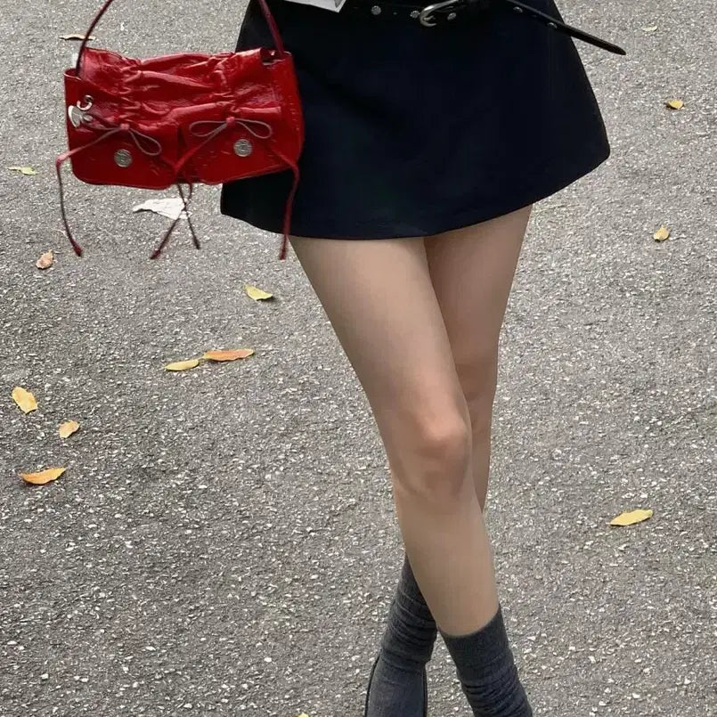 [BUNJANG] Khaki Point Mini Skirt Pants (Black) / 카키포인트 Mini Skirt Pants (black)