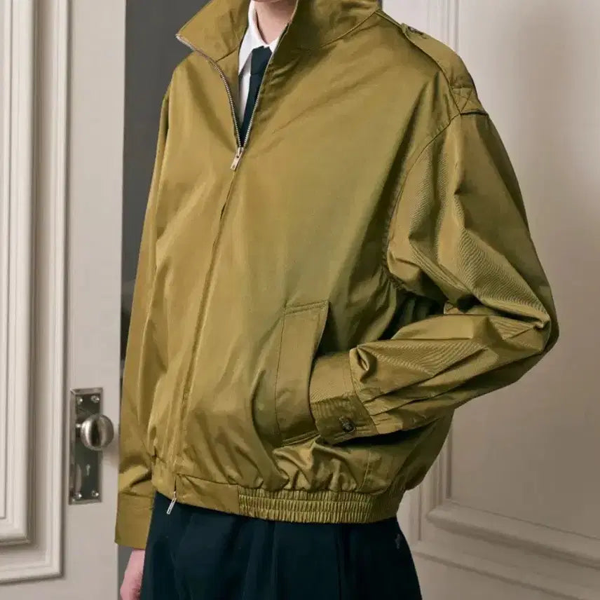 [BUNJANG] Partimento Stand Collar Blouson Khaki Jacket / 새상품)파르티멘토 스탠드 카라 블루종 카키